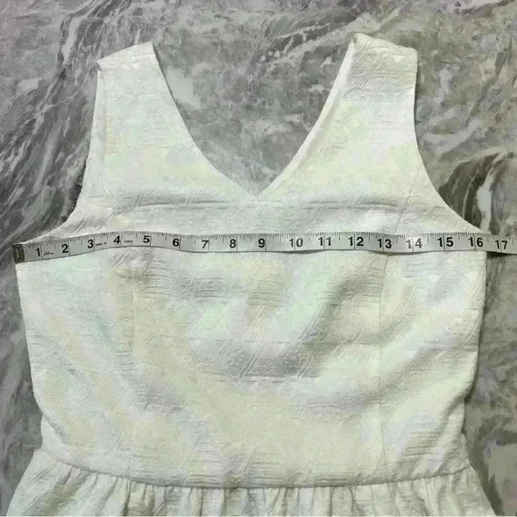 KENSIE TEXTURED FIT AND FLARE DRESS WHITE SMALL BEACH BOHO SUMMER VACATION - Picture 5 of 12